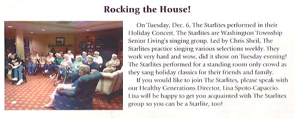 Washington Township Senior Living singing group